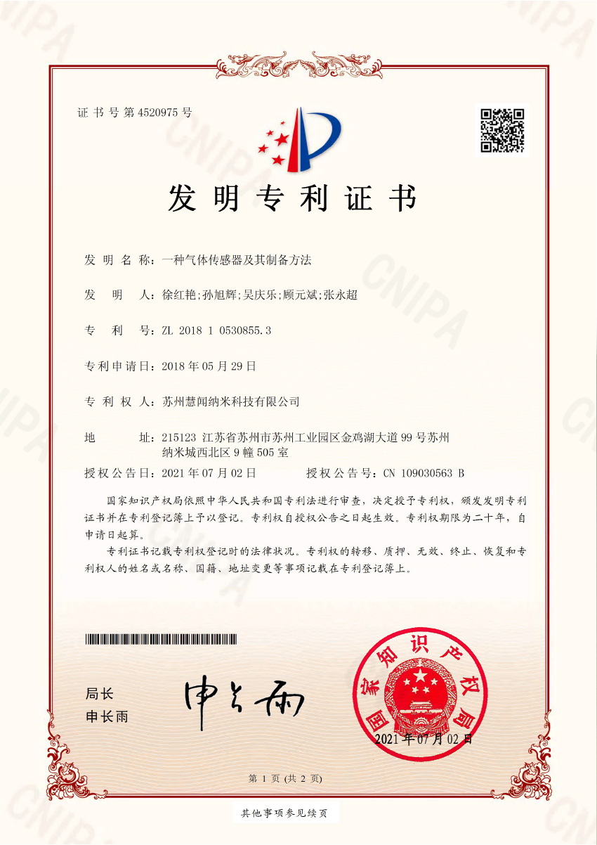 一种气体传感器及其制备方法